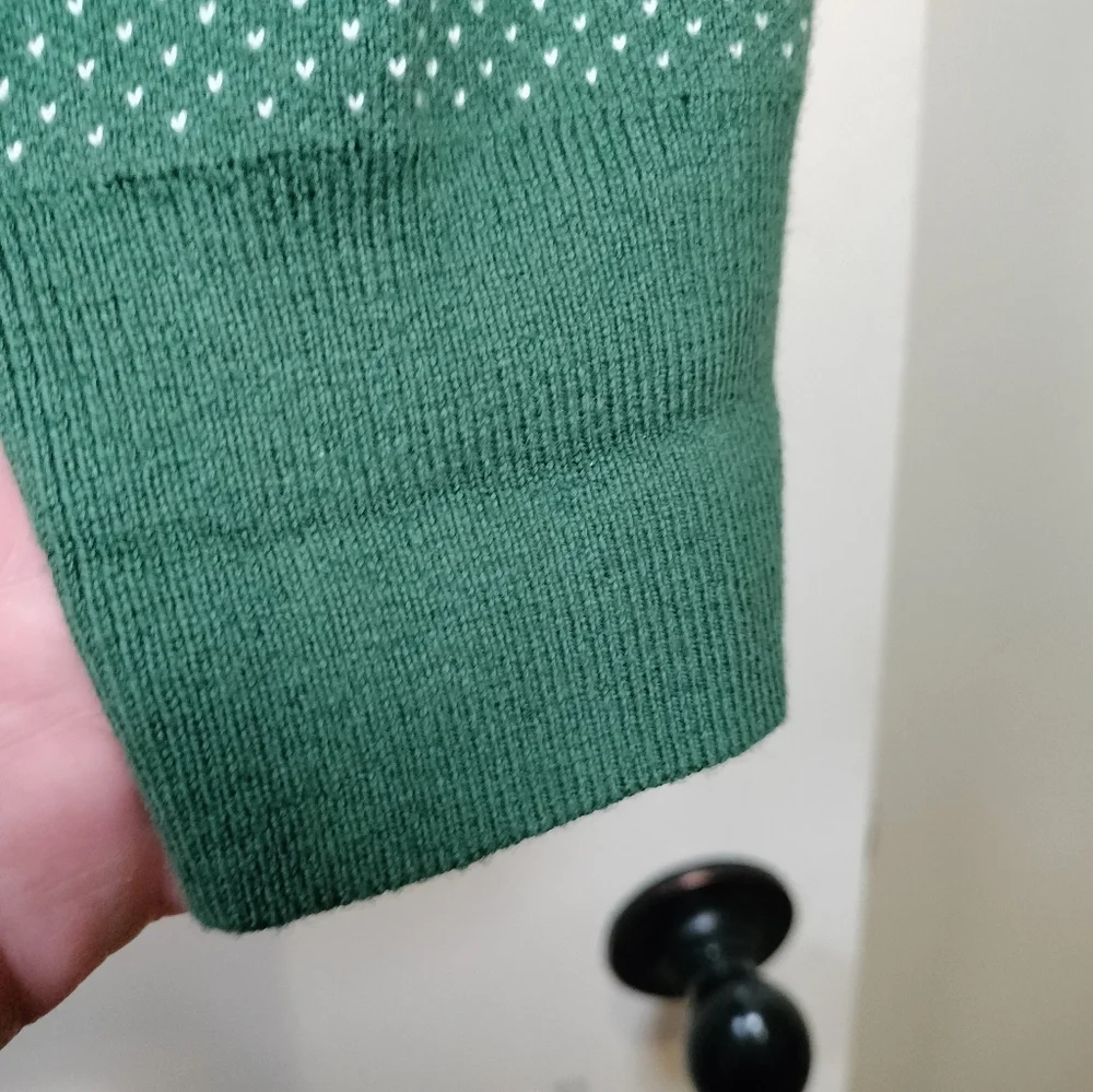 Bonobos Men's Large‎ Cotton Cashmere Birdseye Quarter Zip Sweater Green Pullover